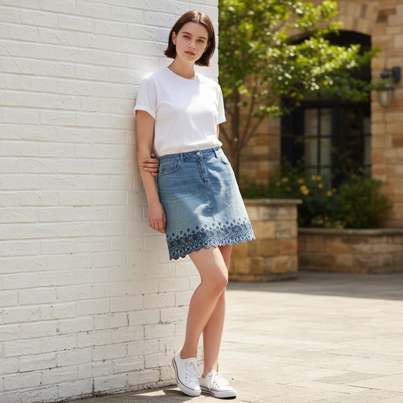 Talbots Dresses & Skirts - Talbots Light Blue Denim Mini Skirt